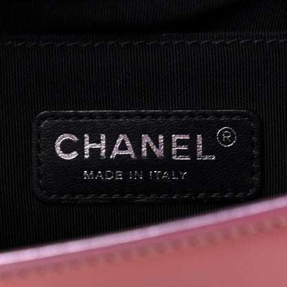 Chanel Metallic Patent Calfskin Quilted Medium Boy Flap Light Pink 5 of 7
