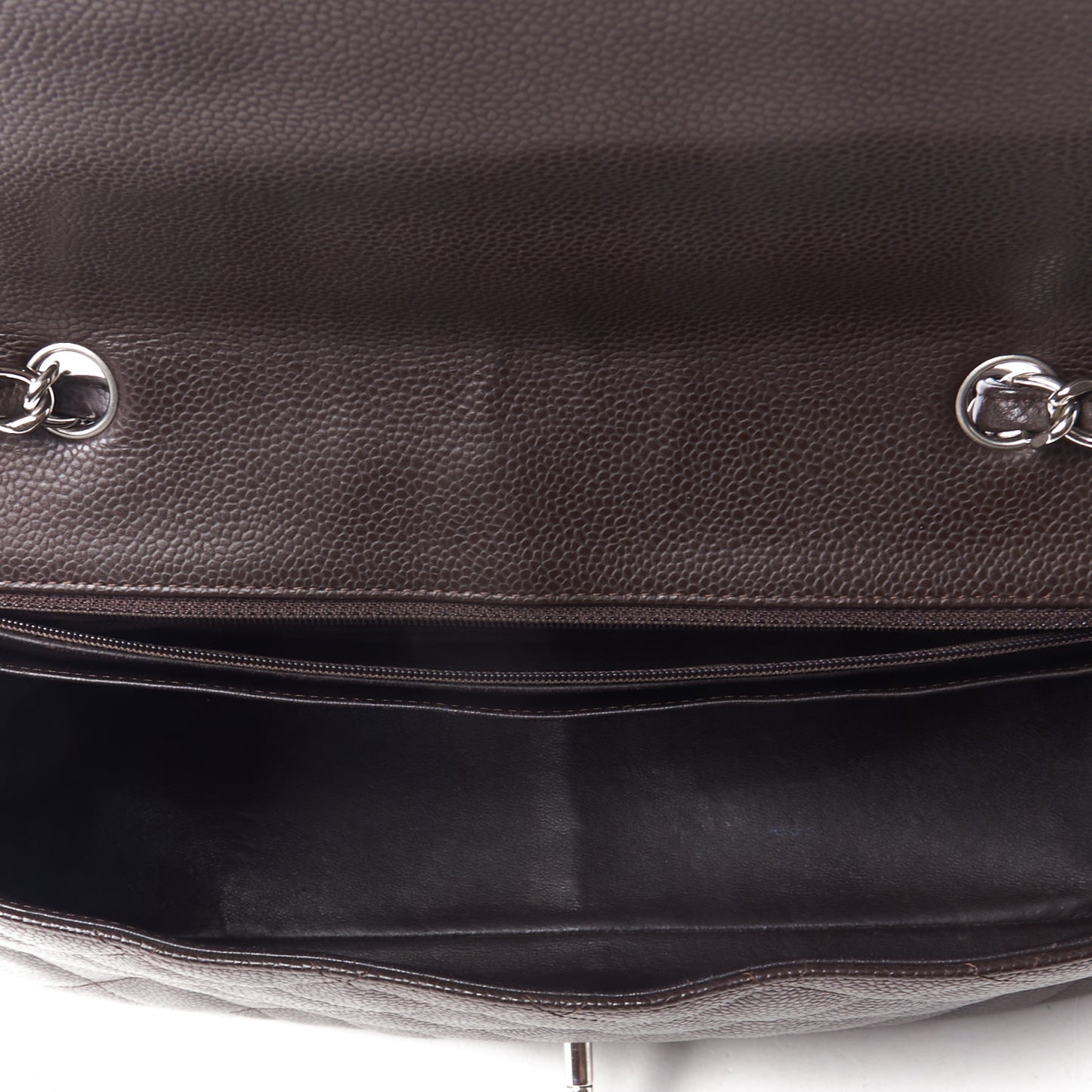 Caviar Quilted Jumbo Single Flap Brown