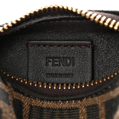 Fendi Fabric Jacquard FF 1974 Nano Fendigraphy Hobo Charm Tobacco Moro 6 of 10