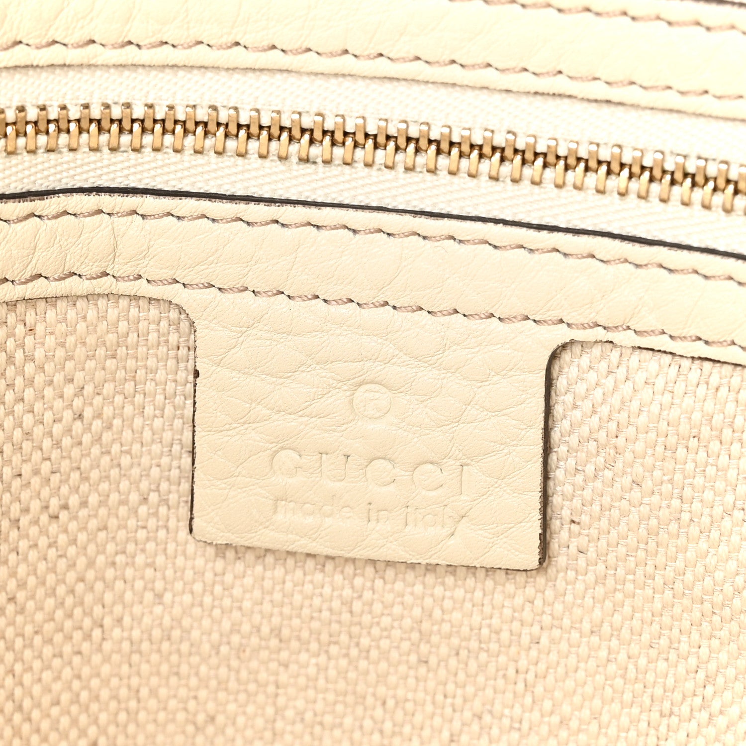 Gucci Pebbled Calfskin Small Soho Top Handle Bag Off White 6 of 9