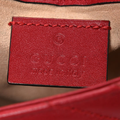 Gucci Calfskin Matelasse Super Mini GG Marmont Shoulder Bag Hibiscus Red 6 of 10