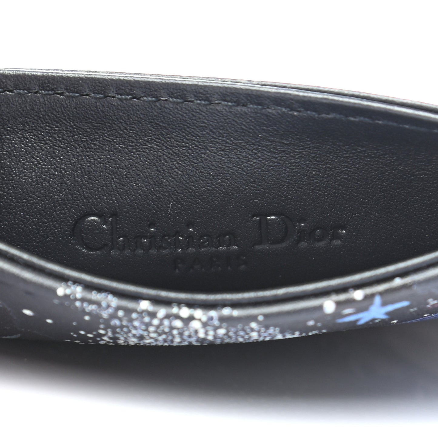 Calfskin Printed Nature Ballet Lady Dior Card Holder Blue