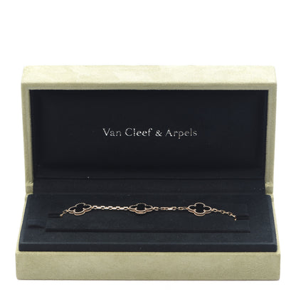 Van Cleef & Arpels 18K Yellow Gold Black Onyx 5 Motifs Vintage Alhambra Bracelet 8 of 8
