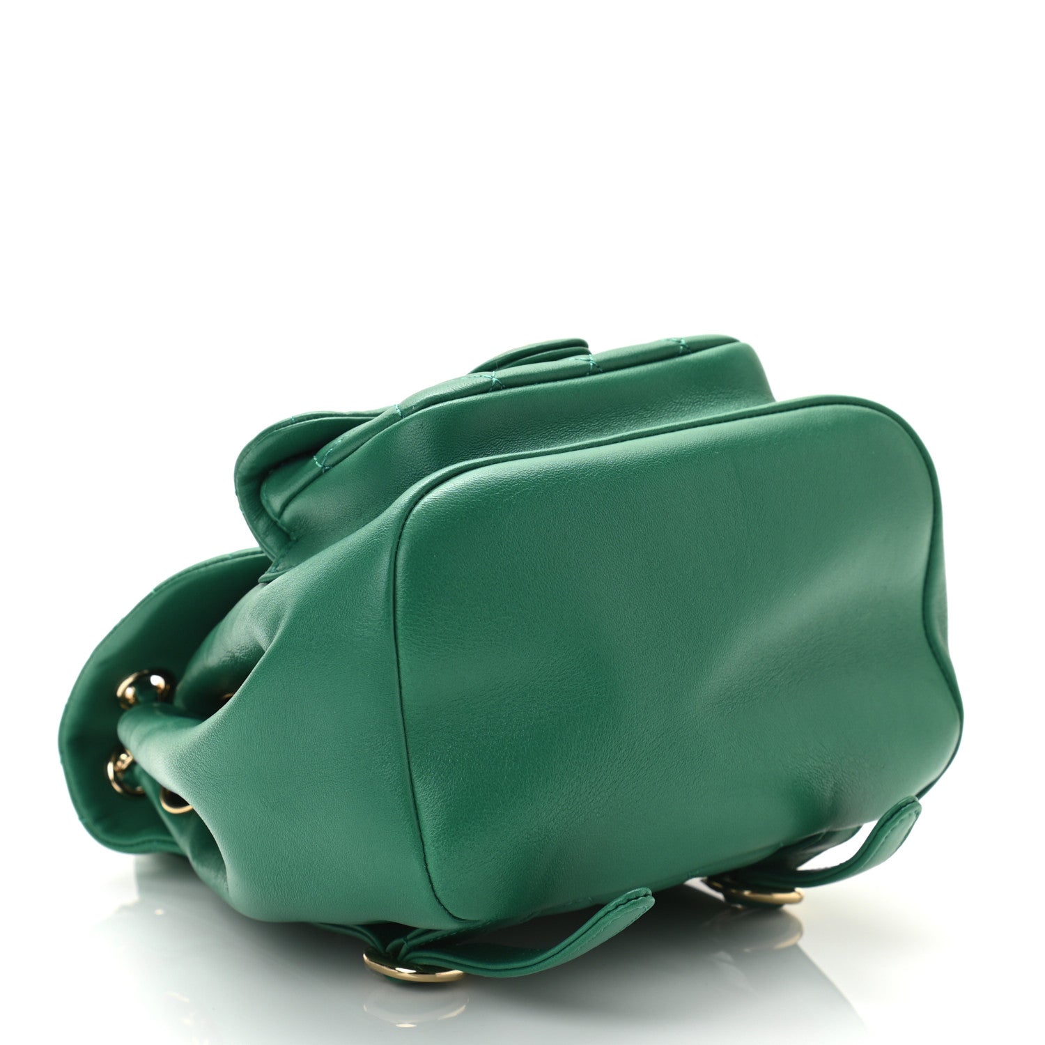 Chanel Lambskin Quilted Small Duma Drawstring Backpack Green 4 of 11