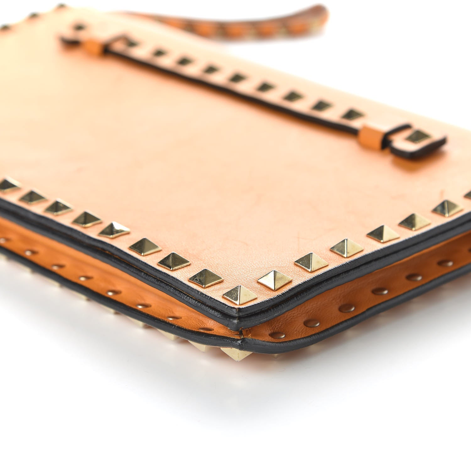 Valentino Garavani Nappa Rockstud Wristlet Clutch Orange Fluo 7 of 10