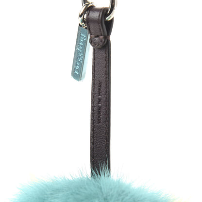Fendi Shiny Nappa Mink Fox Fur Crystal QuTweet Dazzling Bag Bug Charm Bordeaux Seashell Multicolor 4 of 4