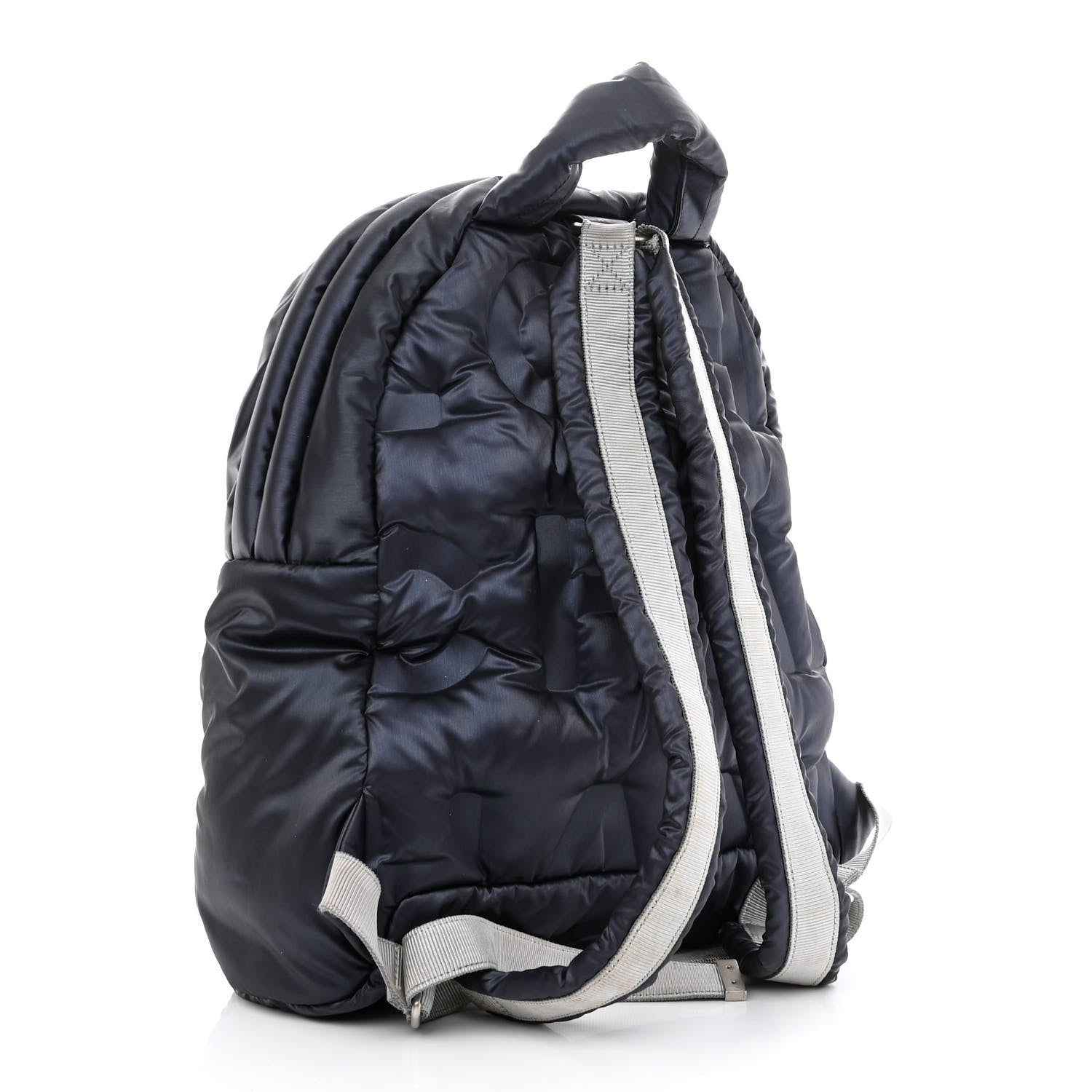 Chanel Nylon Embossed Small Doudoune Backpack Navy 2 of 9