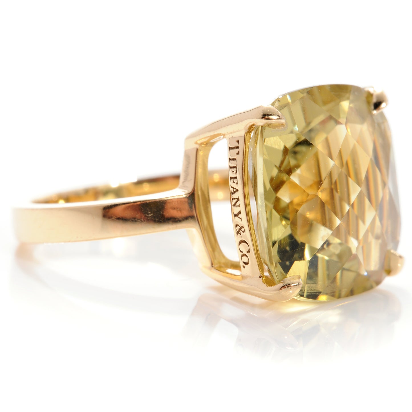 18k Gold Citrine Sparklers Cocktail Ring 5.25