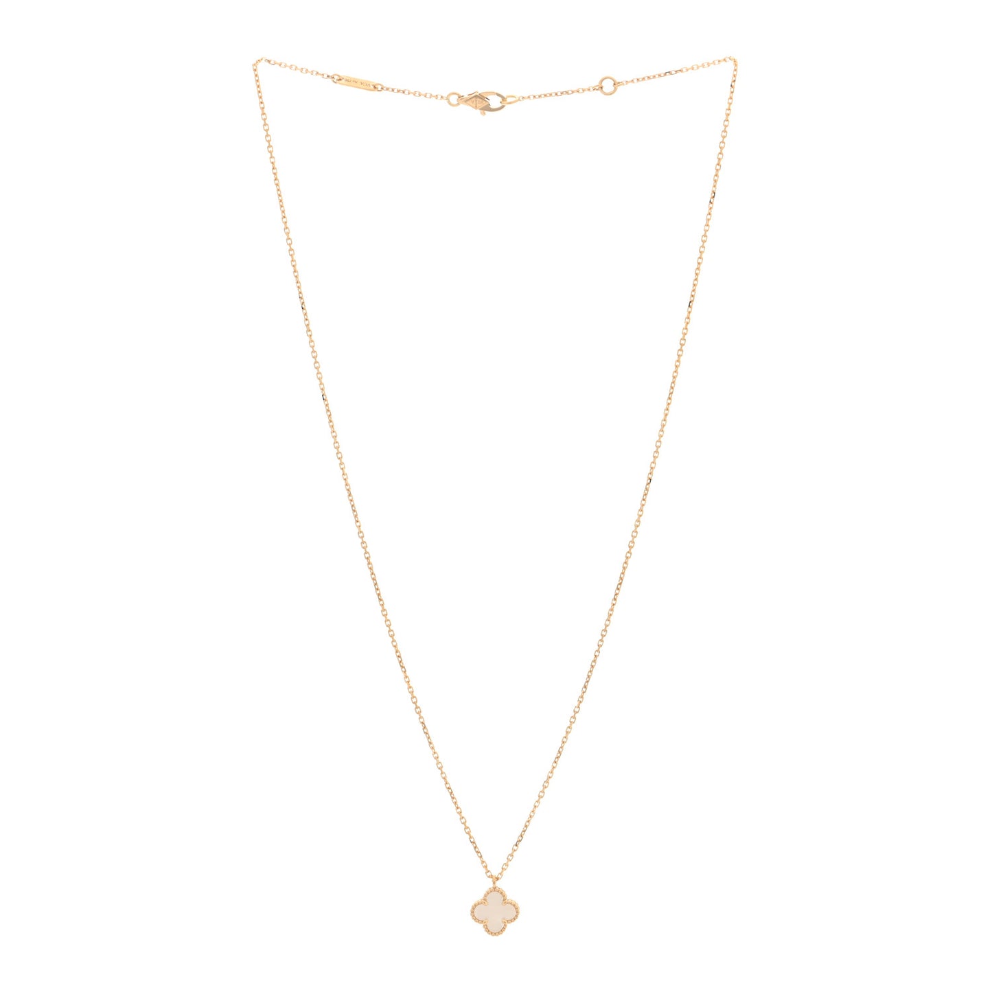 18K Yellow Gold Mother of Pearl Sweet Alhambra Pendant Necklace