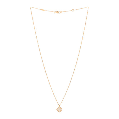 Van Cleef & Arpels 18K Yellow Gold Mother of Pearl Sweet Alhambra Pendant Necklace 3 of 5