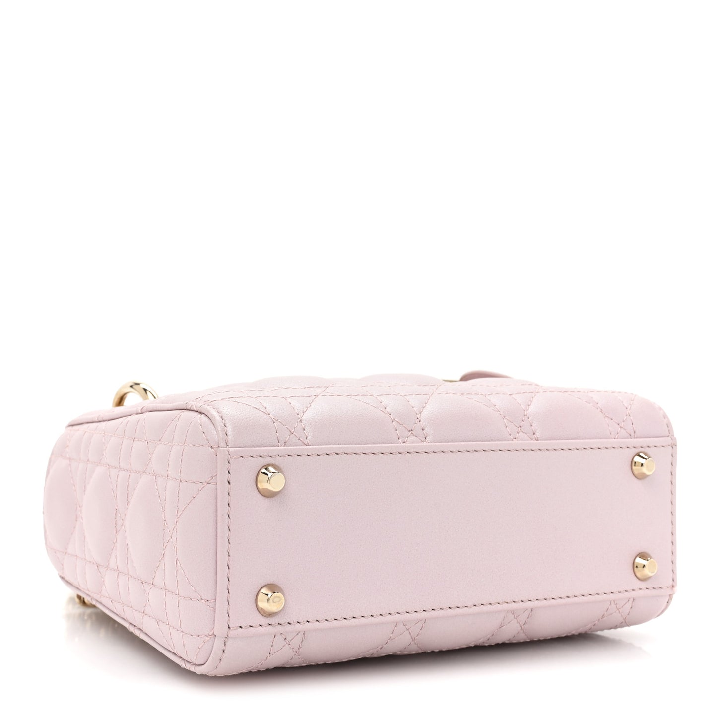 Metallic Lambskin Cannage Mini Lady Dior Lotus