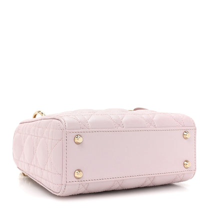 Christian Dior Metallic Lambskin Cannage Mini Lady Dior Lotus 4 of 11