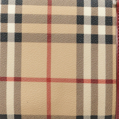 Burberry Haymarket Check Barrel Bag Red 7 of 11