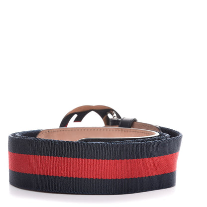Gucci Canvas Web Interlocking G Belt 85 34 Navy 3 of 6