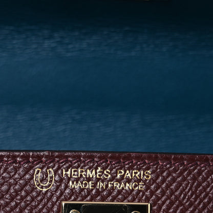 Hermes Epsom Horseshoe Mini Kelly Sellier 20 Bordeaux Vert Bosphore 6 of 11