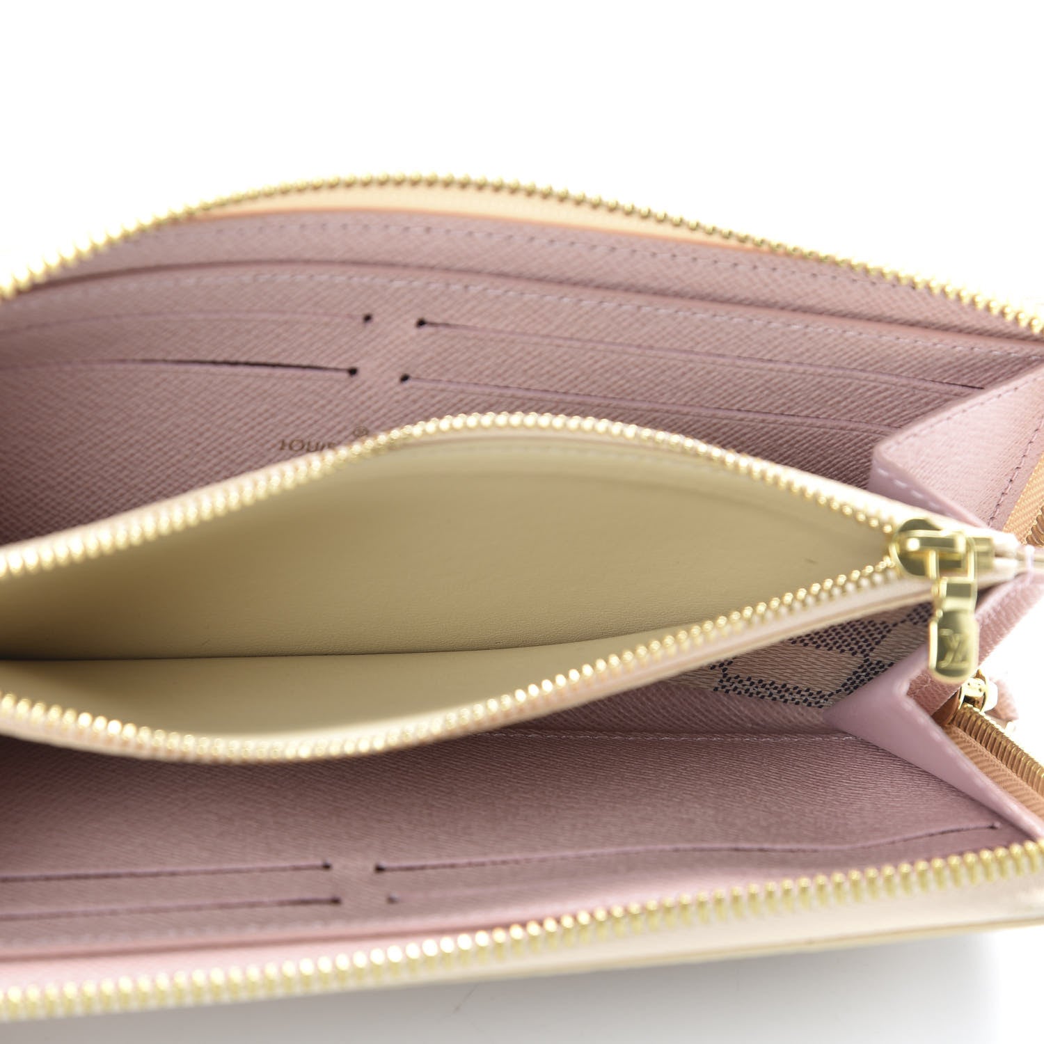 Louis Vuitton Damier Azur Clemence Wallet Rose Ballerine 7 of 9