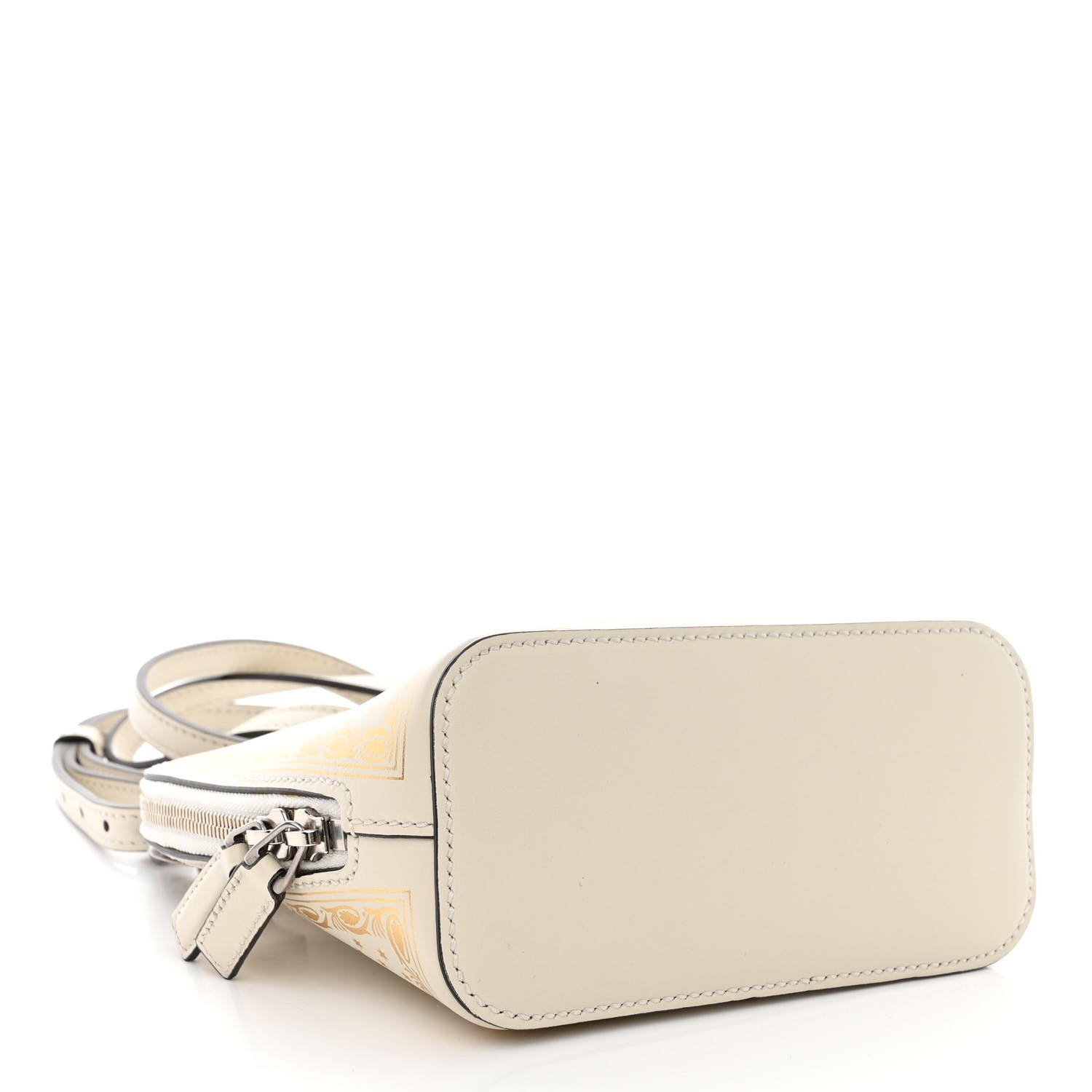 Gucci X SEGA Calfskin GUCCY Stars Mini Dome Shoulder Bag Mystic White Gold 4 of 15