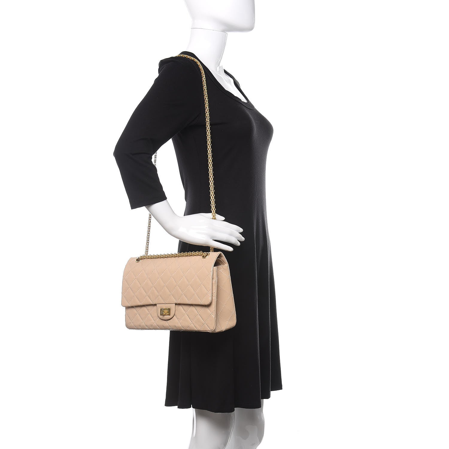 Chanel Distressed Patent Quilted 2.55 Reissue 226 Flap Beige 2 of 13