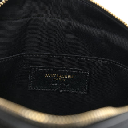 Saint Laurent Tweed Calfskin Monogram Lou Camera Bag Black 6 of 10