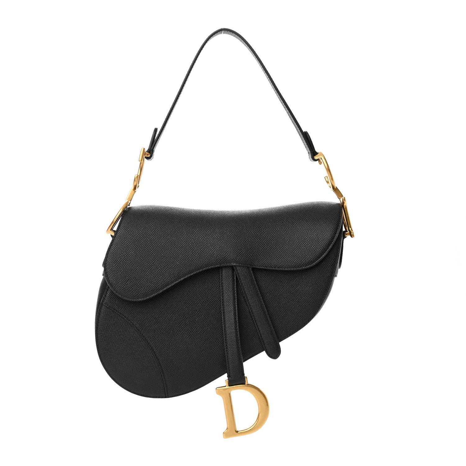 Christian Dior Grained Calfskin Saddle Bag Black 1 of 10