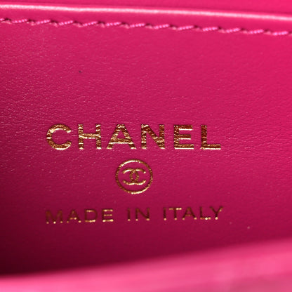 Chanel Shiny Aged Calfskin Quilted Mini Nano Kelly Shopper Dark Pink 6 of 11