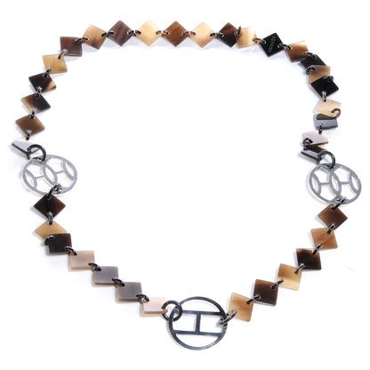 Hermes Buffalo Horn Sterling Silver Lena Necklace 3 of 6