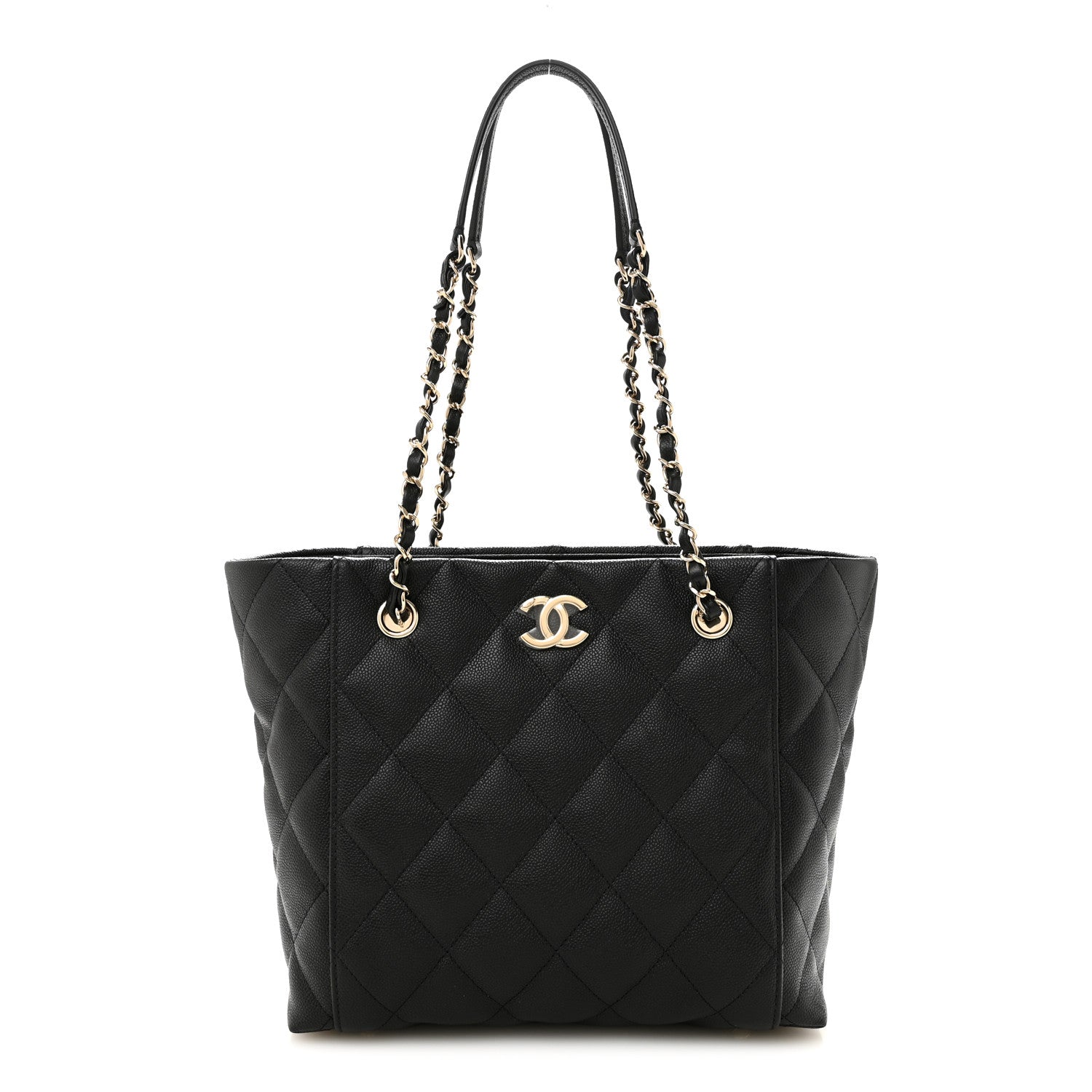 Chanel Caviar Quilted Small Shopping Tote Black 3 of 11