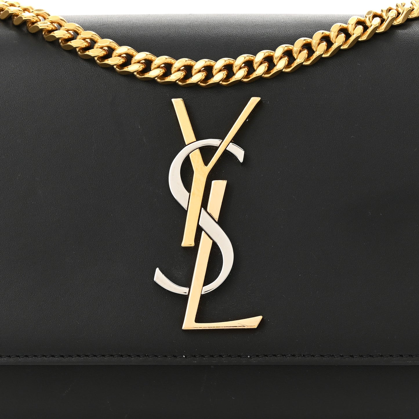 Calfskin Small Monogram Kate Satchel Black