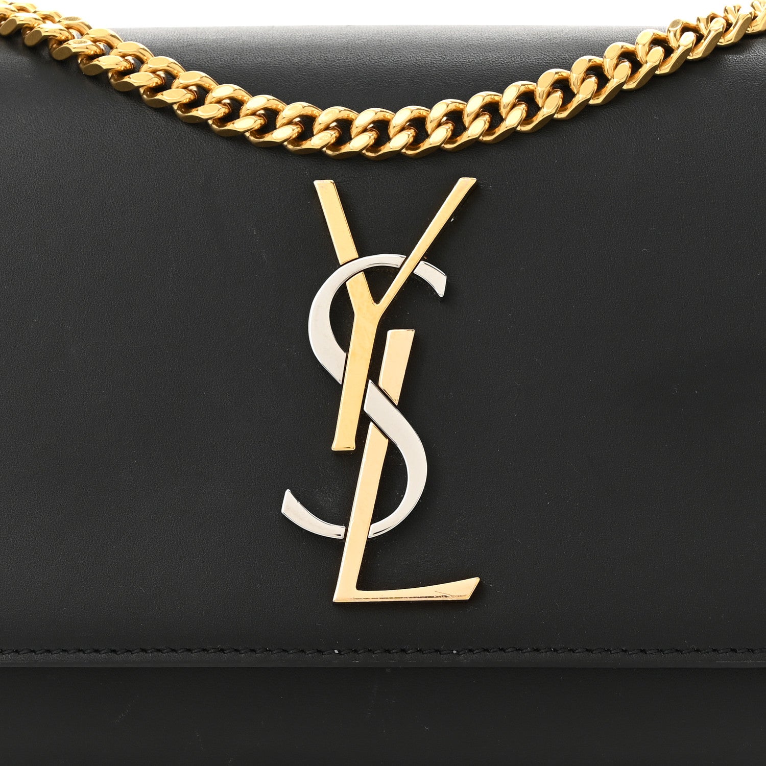 Saint Laurent Calfskin Small Monogram Kate Satchel Black 8 of 10