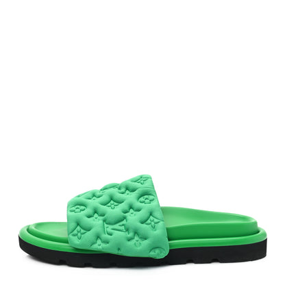 Louis Vuitton Technical Fabric Embossed Monogram Pool Pillow Comfort Mules 41 Green 1 of 12