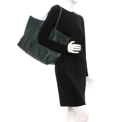 Celine Lambskin Horizontal Cabas Bottle Green 2 of 15