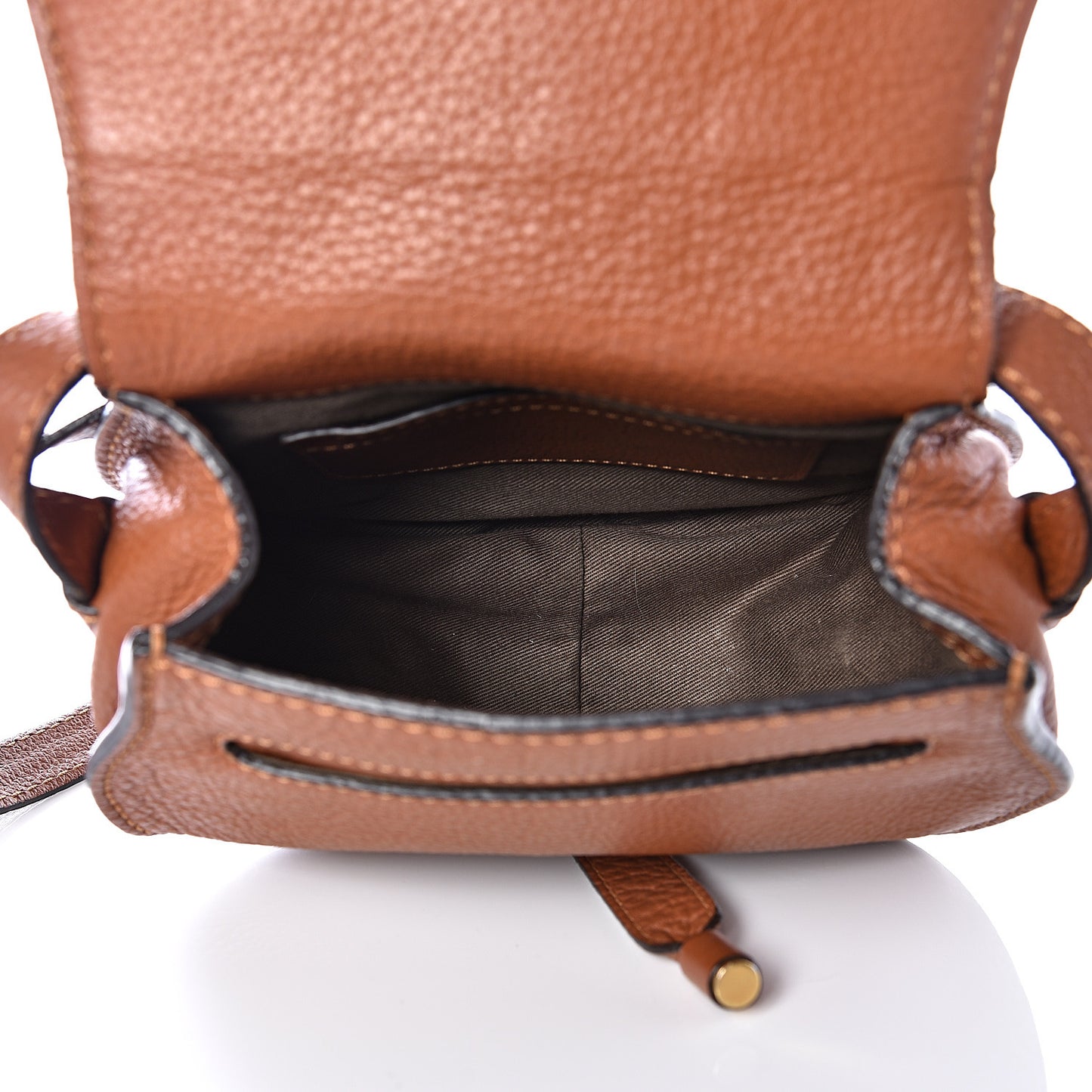 Calfskin Mini Marcie Round Crossbody Bag Tan