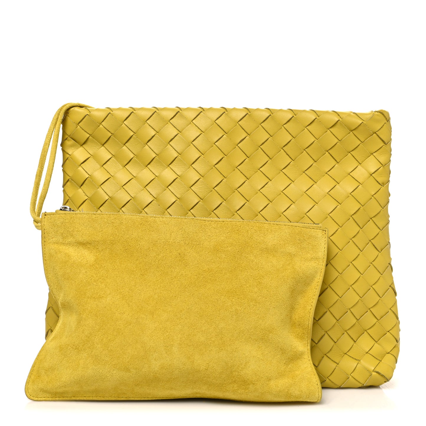 Nappa Intrecciato Fold Clutch Lemon