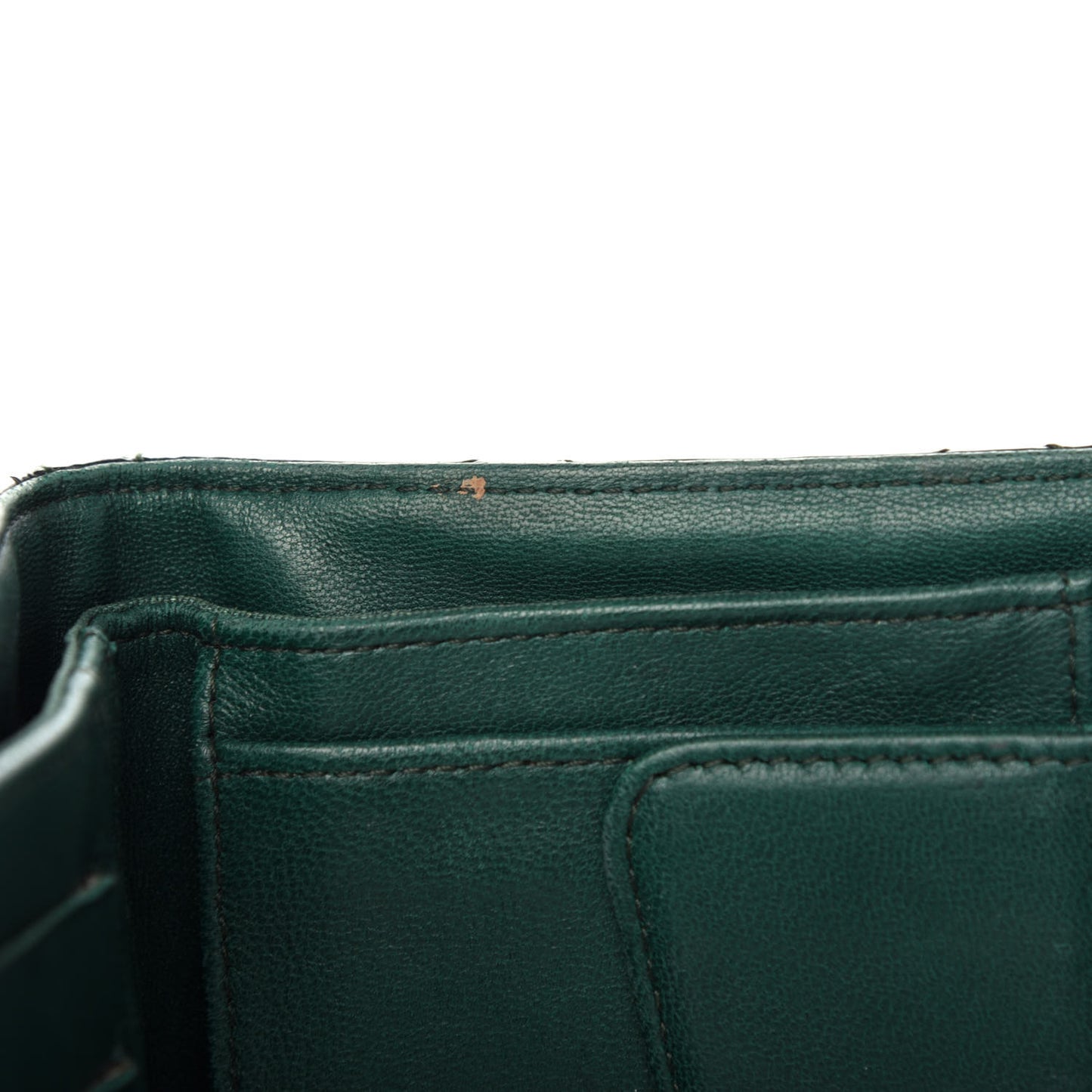 Patent Quilted Large Flap Wallet Green