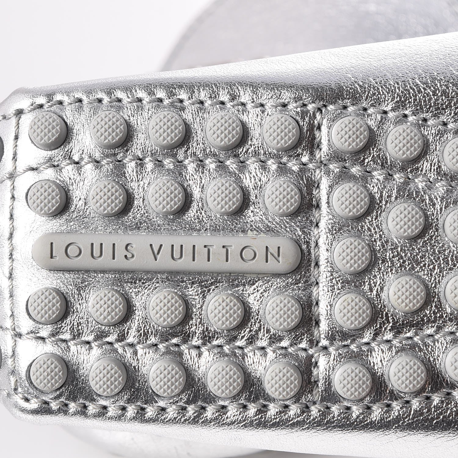 Louis Vuitton Metallic Calfskin Lombok Mocassin Loafer 38.5 Silver 13 of 14