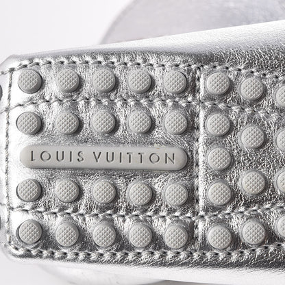 Louis Vuitton Metallic Calfskin Lombok Mocassin Loafer 38.5 Silver 13 of 14
