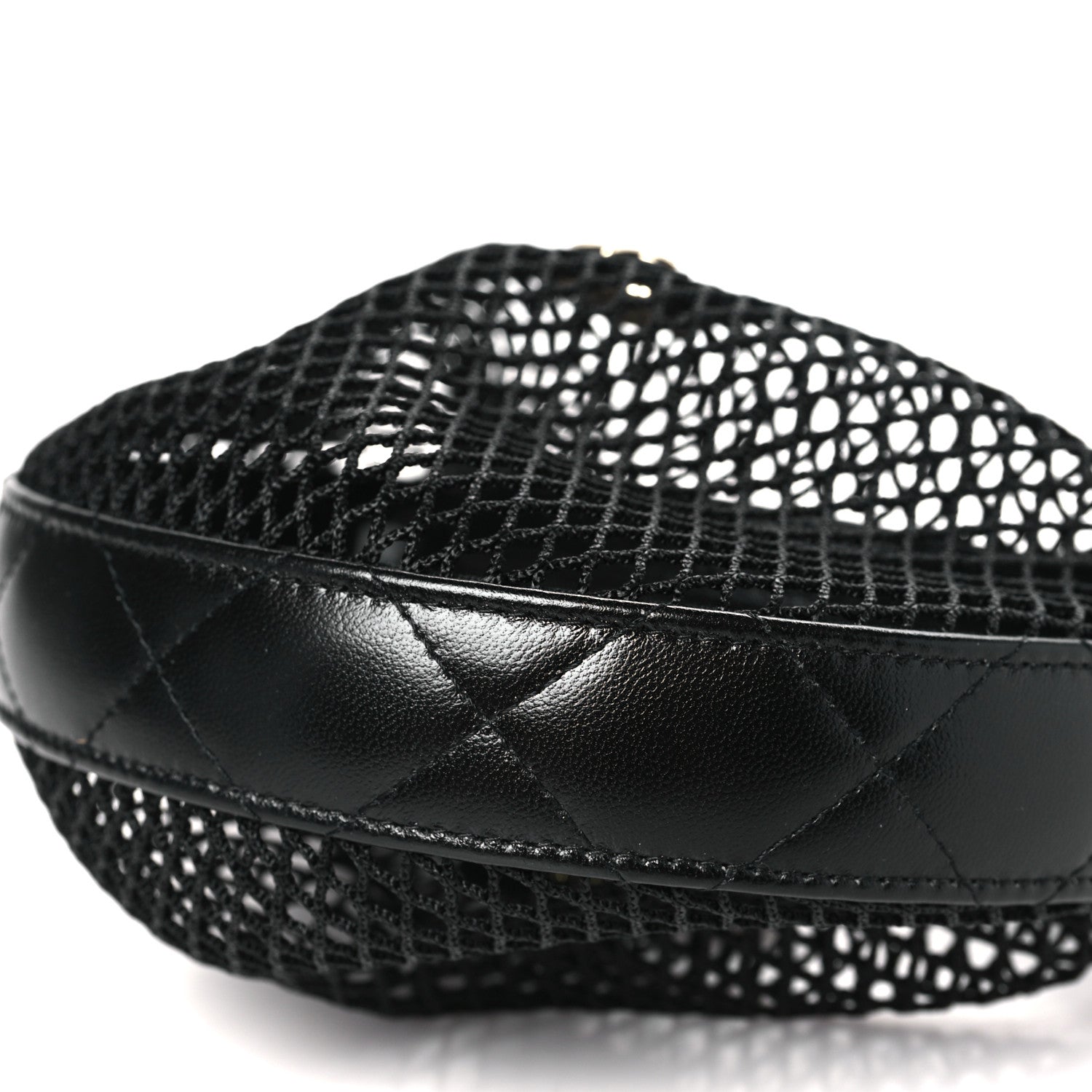 Chanel Mesh Shiny Lambskin Pouch Hobo Black 10 of 10