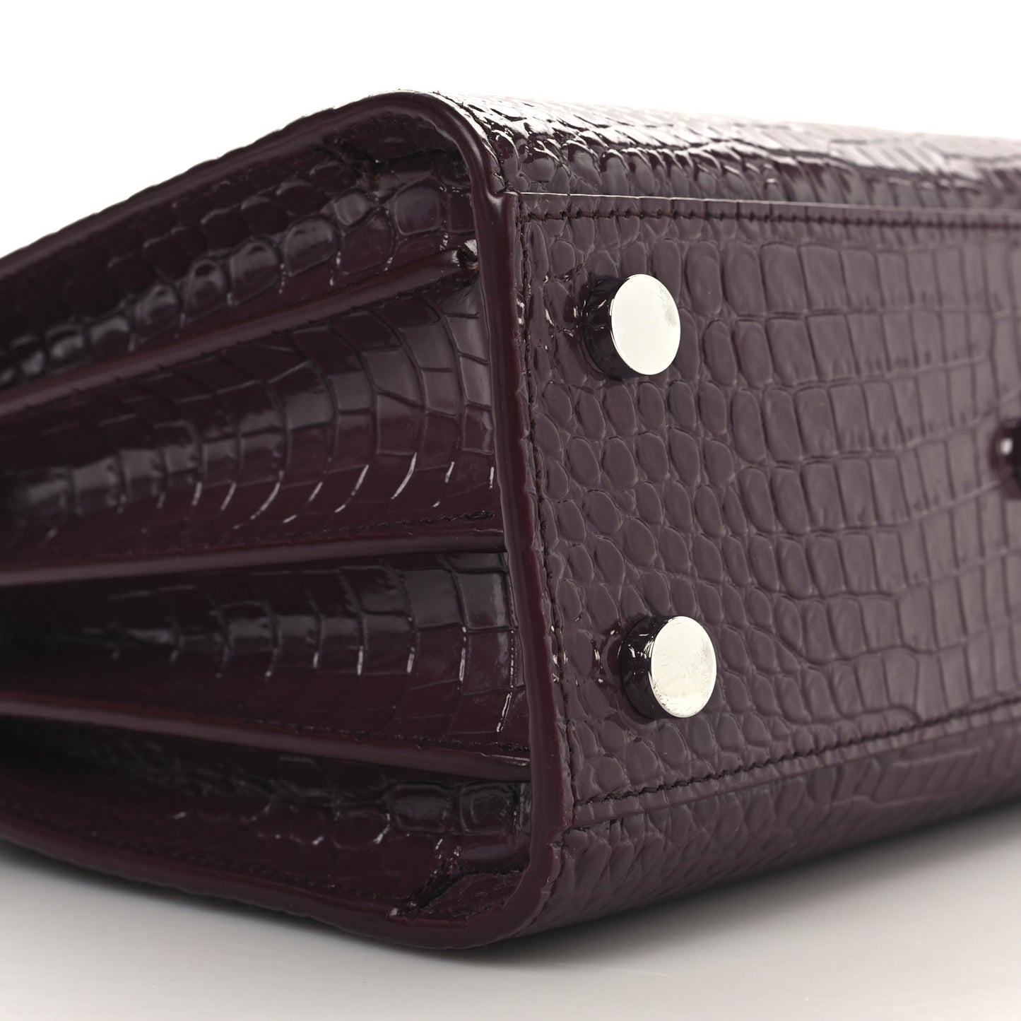 Calfskin Crocodile Embossed Nano Sac De Jour Bordeaux