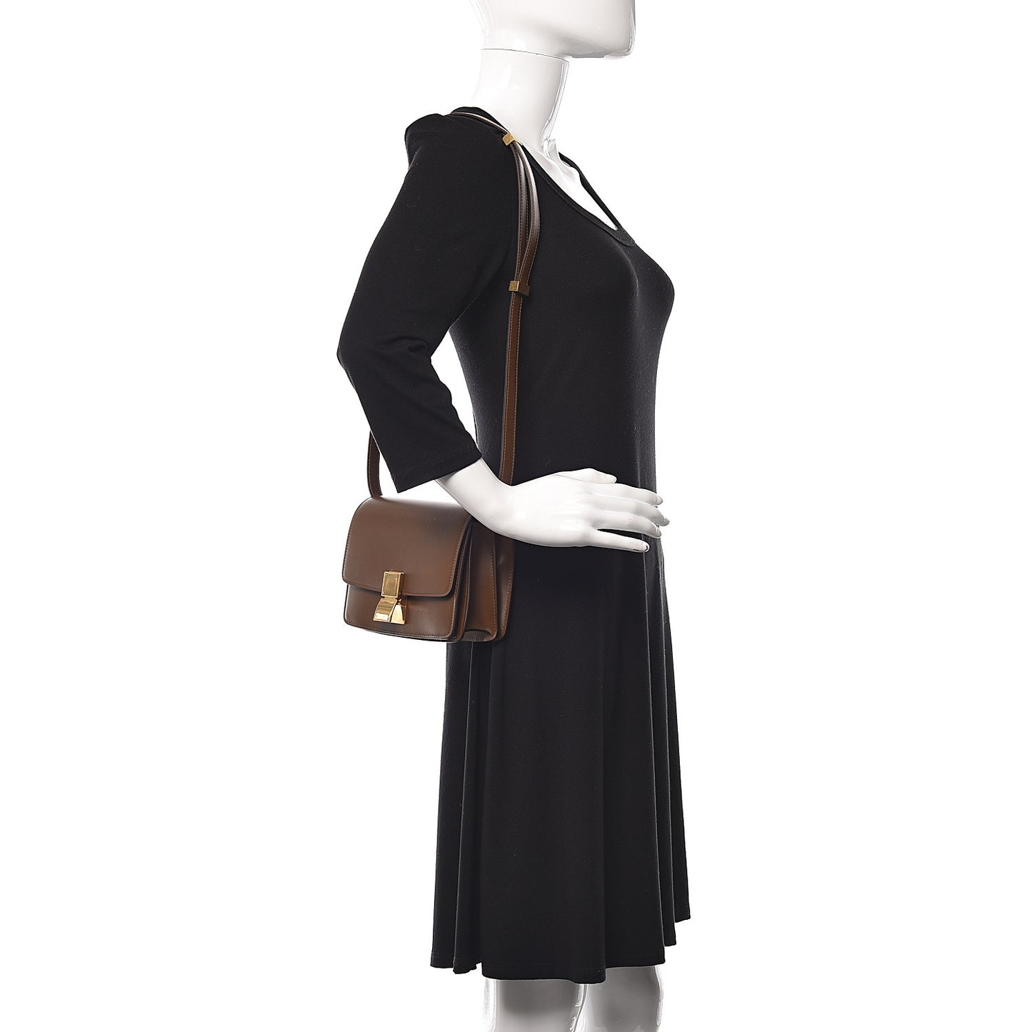 Box Calfskin Small Classic Box Flap Bag Camel