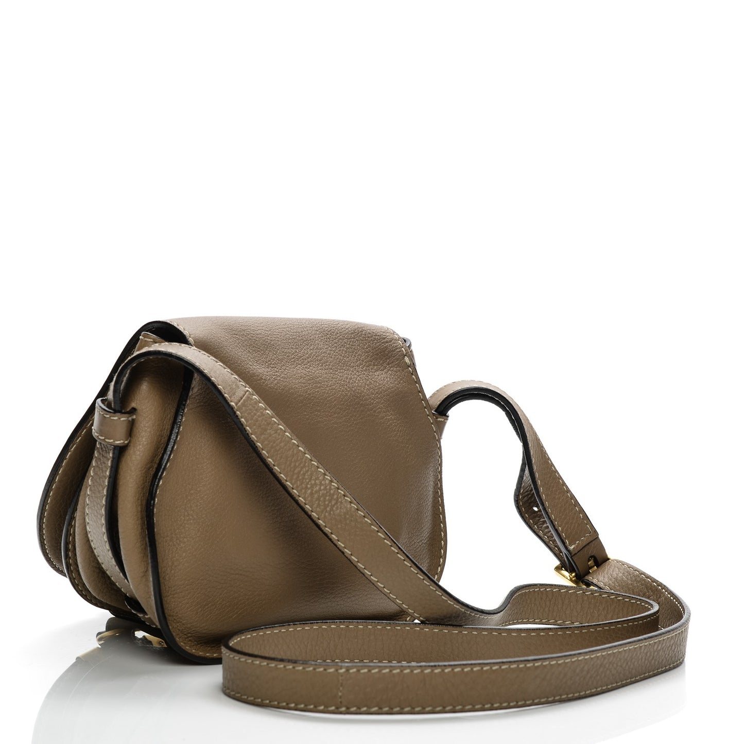 Calfskin Mini Marcie Round Crossbody Bag Nut