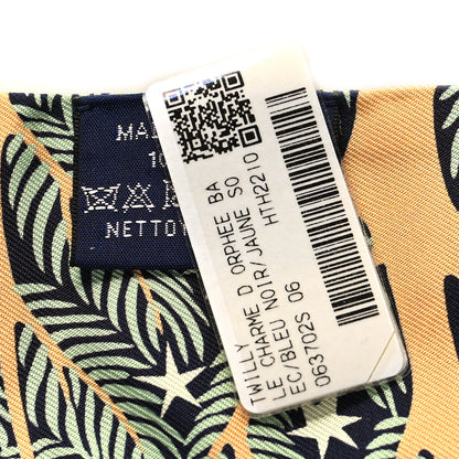 Hermes Silk Sous Le Charme D Orphee Twilly Bleu Black Jaune Soufre 3 of 4