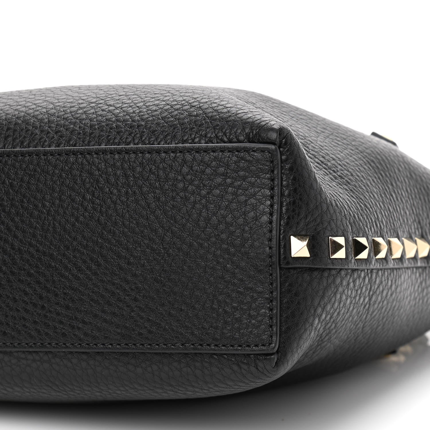 Valentino Garavani Grained Calfskin Small Rockstud Flip Lock Tote Black Rose Quartz 10 of 10