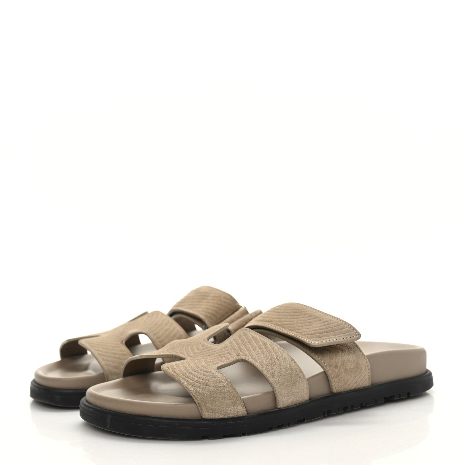 Hermes Suede Goatskin Chaine d'Ancre Womens Chypre Sandals 36.5 Beige Sable 3 of 8