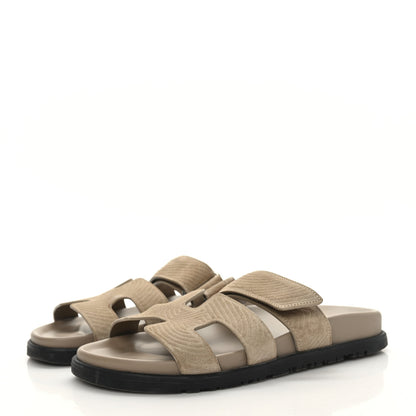 Hermes Suede Goatskin Chaine d'Ancre Womens Chypre Sandals 36.5 Beige Sable 3 of 8