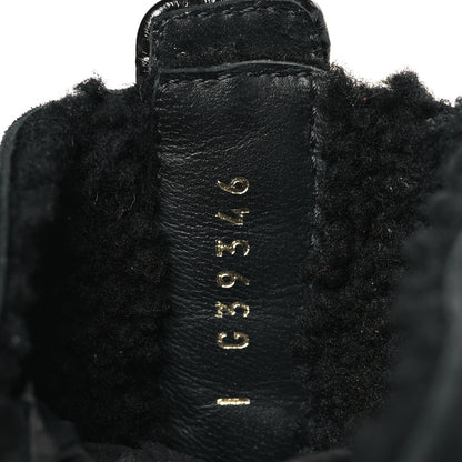 Chanel Lambskin Patent Cap Toe Lace Up Boots 38.5 Black 7 of 7
