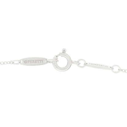 Tiffany Sterling Silver Diamond 16mm Elsa Peretti Open Heart Pendant Necklace 4 of 6