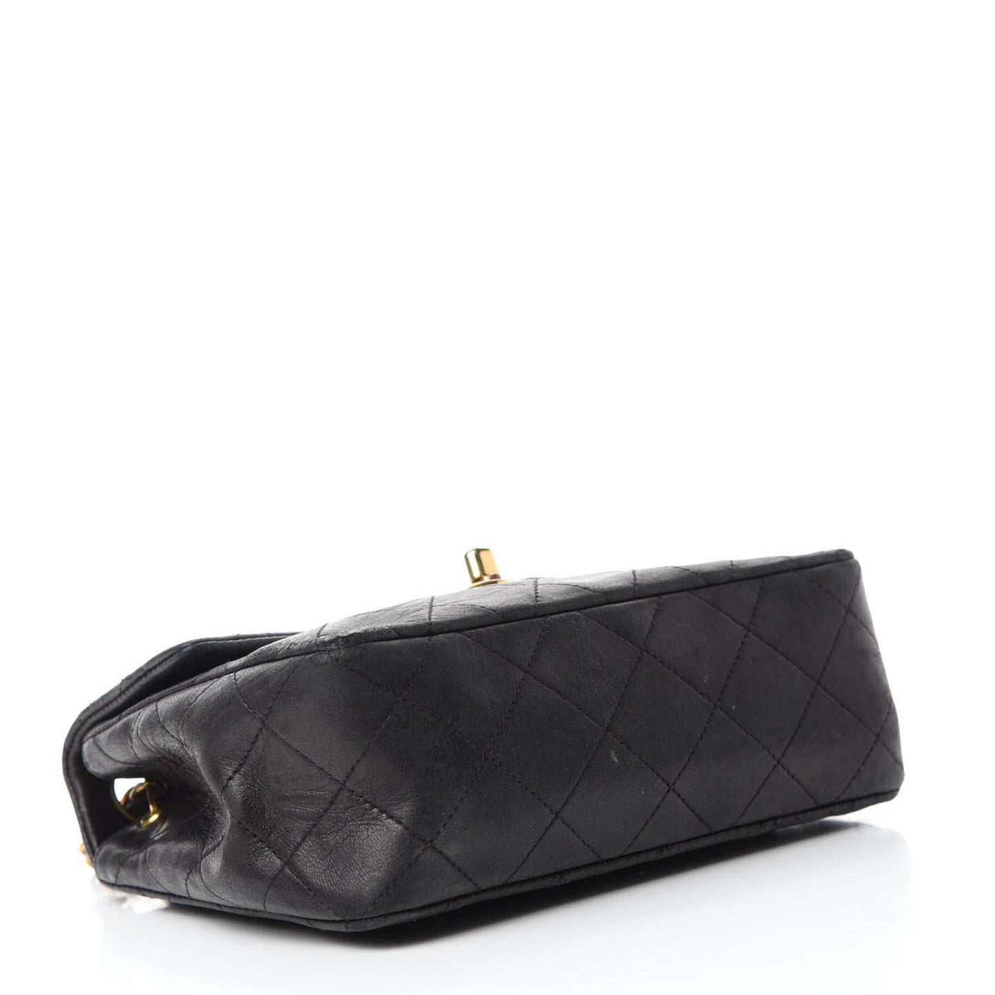 Lambskin Quilted Mini Square Flap Black
