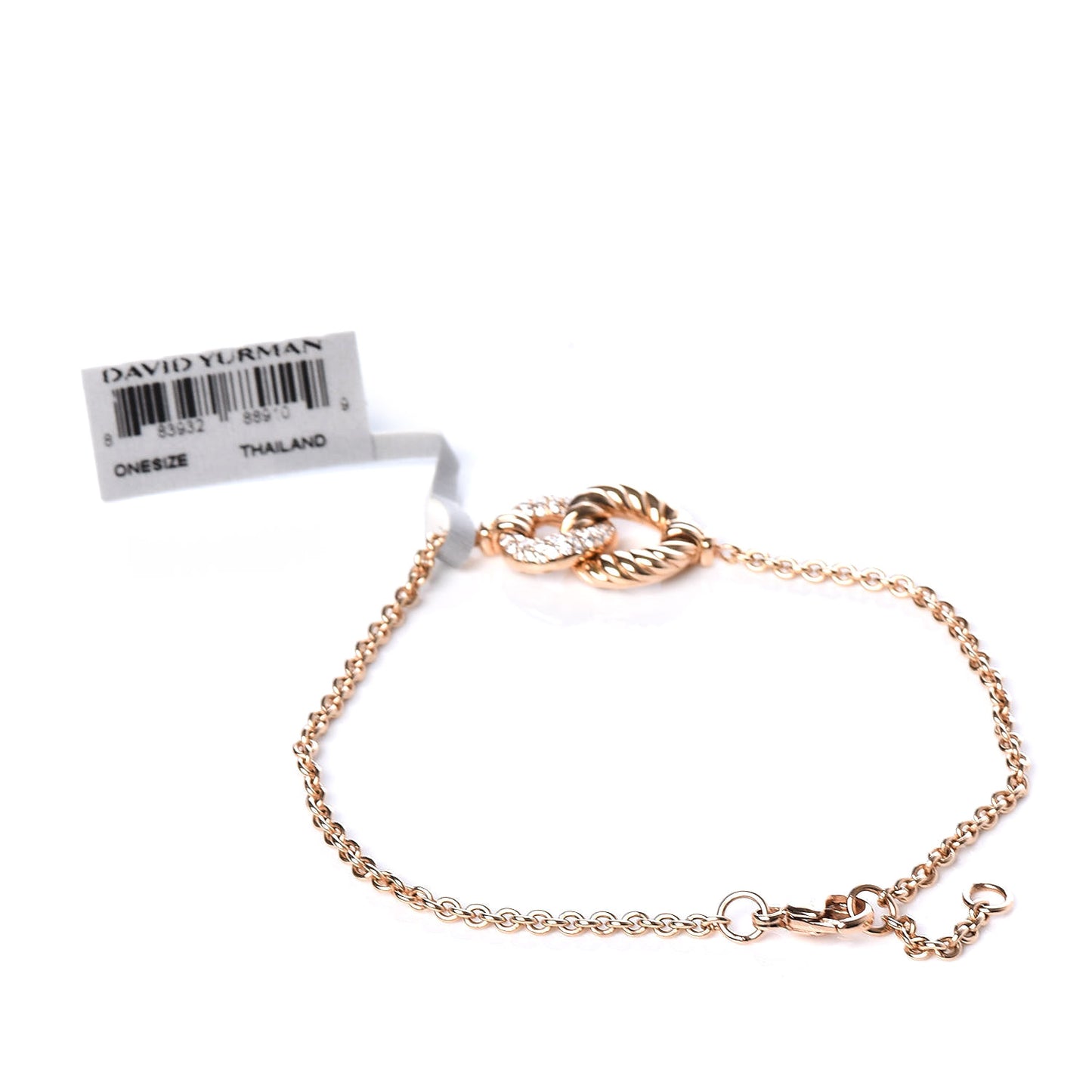 18K Rose Gold Diamond Belmont Single Station Bracelet