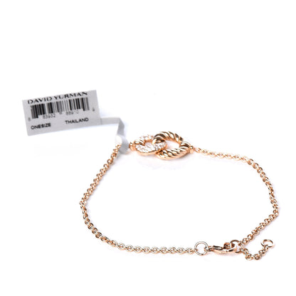 David Yurman 18K Rose Gold Diamond Belmont Single Station Bracelet 3 of 6