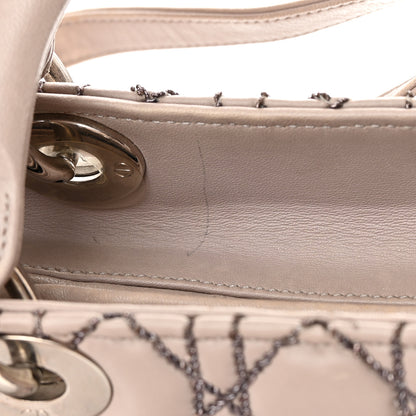 Christian Dior Lambskin Metallic Stitched Cannage Medium Lady Dior Grey Silver 20 of 20